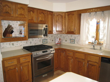 Solid oak cabinets and