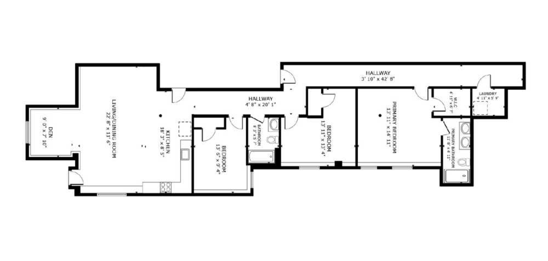 Apartment for Rent REDUCED Luxury 3 Bedroom, 2 Bath + Bonus Den